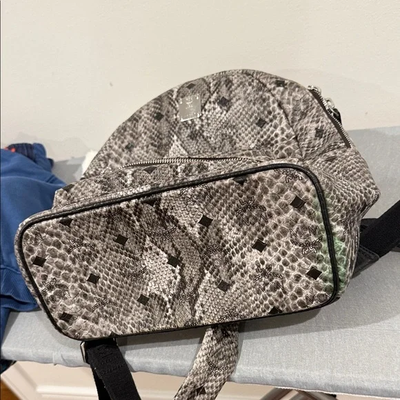 MCM Snake Print Backpack